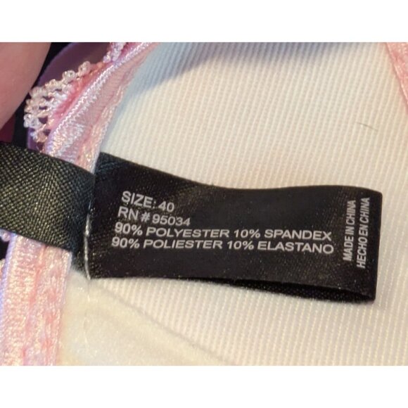 iCollection Pink Jacquard Corset Bustier with Boning Lace Up Back Size 40 - Picture 7 of 11